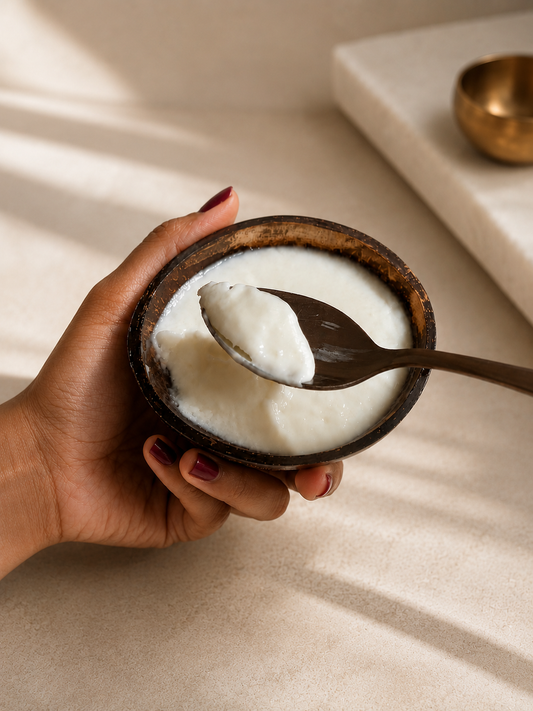 Valkai Oval Shaped Coconut Shell Bowl | Perfect for Ice Cream, Desserts & Dips | 100 ML (Set of 2)