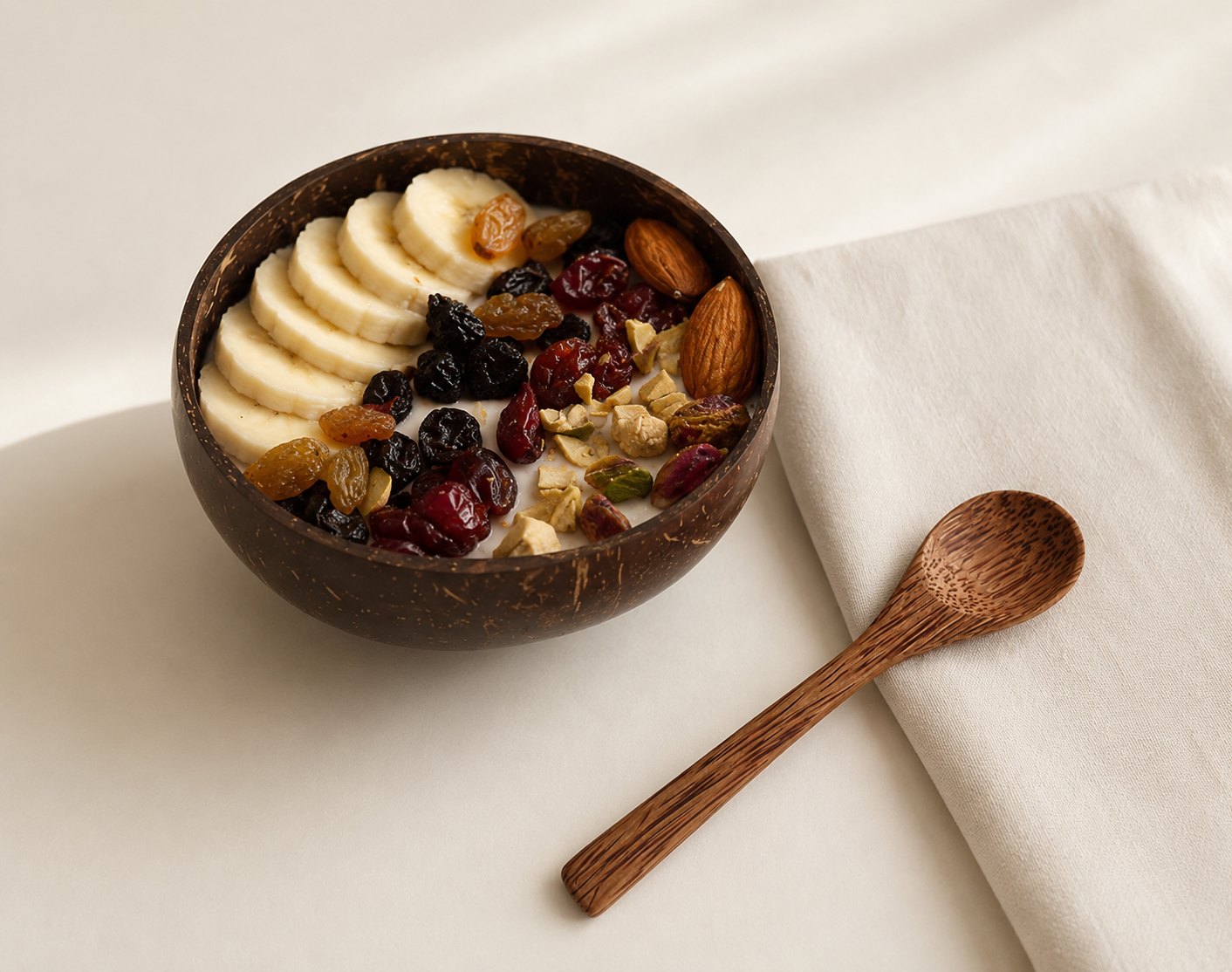Valkai Mini Coconut Shell Bowl | Perfect for Ice Cream, Smoothie, Desserts & Dips | 150 ML (Set of 2)
